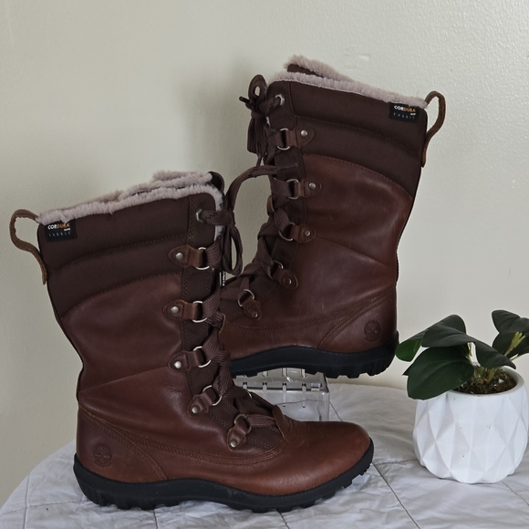 Timberland Shoes - Timberland Mount Hope Brown Lace-Up Insulated Mid Winter Boots Size 10